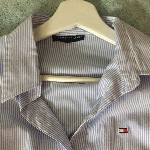 Blue and white stripped Tommy Hilfiger Button up - Picture 4 of 4